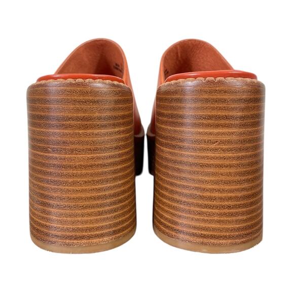 Jeffrey Campbell Anthropologie Concert Heels Honey Orange Leather Mule Size 8 - Picture 3 of 10